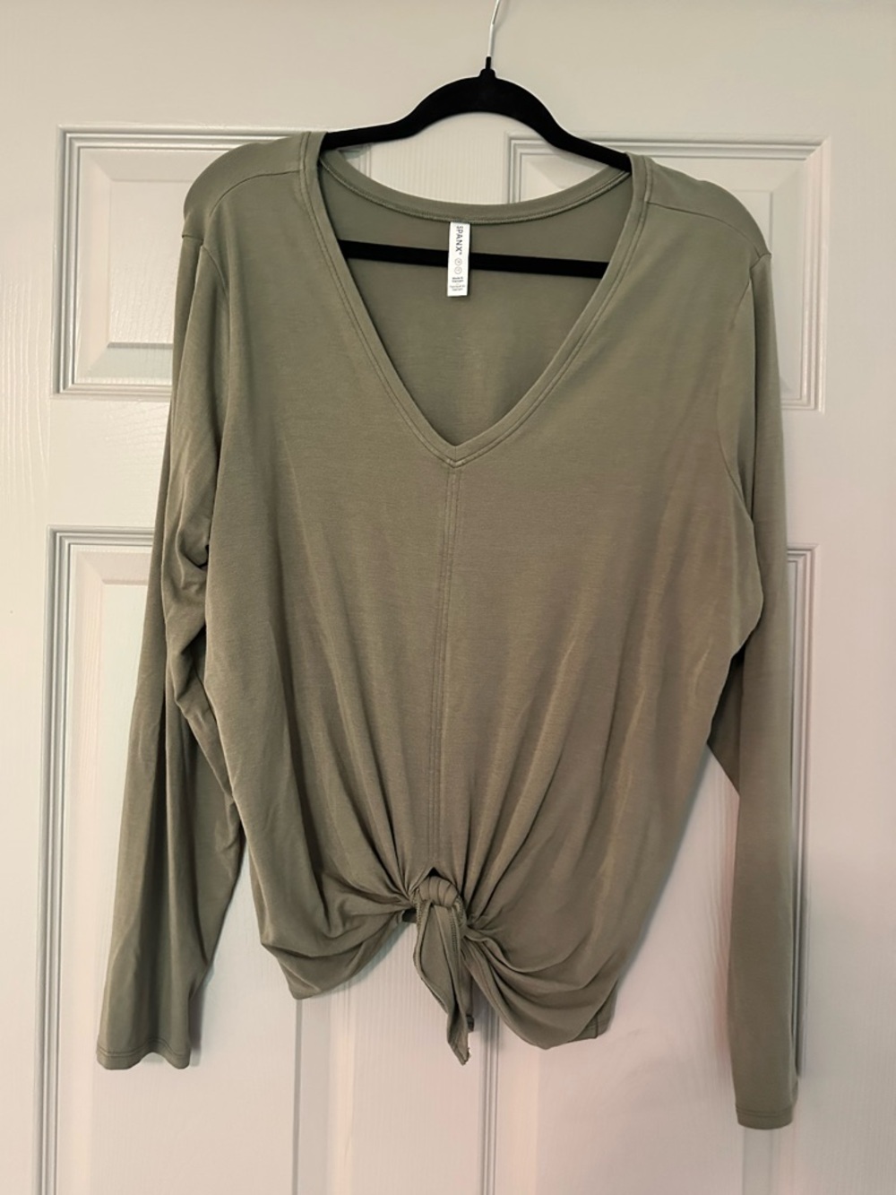 SPANX Green Better Base Long Sleeve Convertible Tie Top